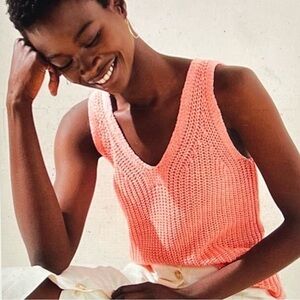 NWT Loft Sleeveless V-Neck Knit Sweater - Color Pink Size Small